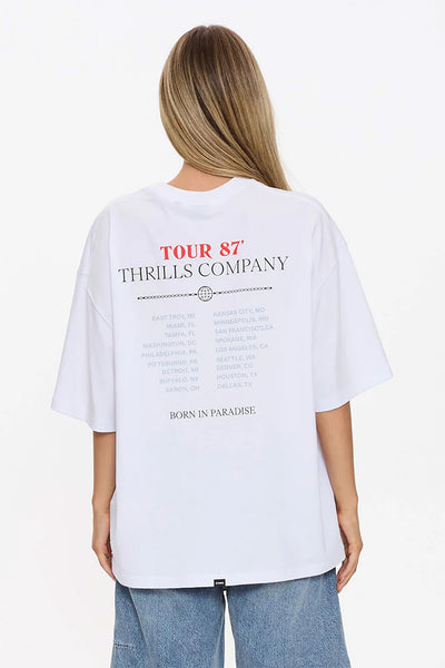 THRILLS - METAL AND DUST OVERSIZED TEE - WHITE - PERTH BOUTIQUE - AUSTRALIAN BOUTIQUE - WA BOUTIQUE - INTERNATIONAL SHIPPING - USA SHIPPING - PERTH STORES - PERTH STORE - AUSTRALIA - WA - WESTER AUSTRALIA - WOMENS FASHION - FASHION - CLOTHING - WA STOCKIST - PERTH STOCKIST - AUSTRALIAN STOCKIST - STOCKIST