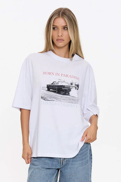 THRILLS - METAL AND DUST OVERSIZED TEE - WHITE - PERTH BOUTIQUE - AUSTRALIAN BOUTIQUE - WA BOUTIQUE - INTERNATIONAL SHIPPING - USA SHIPPING - PERTH STORES - PERTH STORE - AUSTRALIA - WA - WESTER AUSTRALIA - WOMENS FASHION - FASHION - CLOTHING - WA STOCKIST - PERTH STOCKIST - AUSTRALIAN STOCKIST - STOCKIST