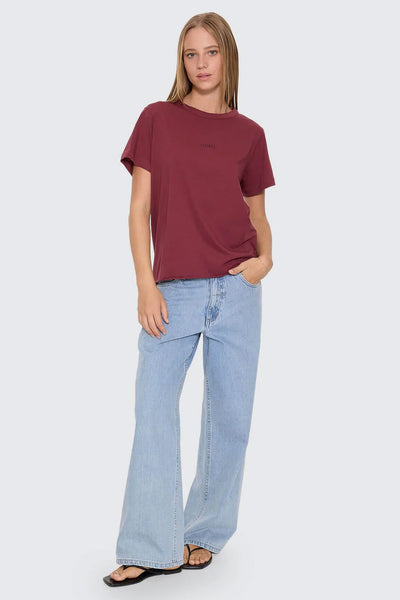 THRILLS - MINIMAL THRILLS RELAXED TEE - NEW MAROON - PERTH BOUTIQUE - AUSTRALIAN BOUTIQUE - WA BOUTIQUE - INTERNATIONAL SHIPPING - USA SHIPPING - PERTH STORES - PERTH STORE - AUSTRALIA - WA - WESTER AUSTRALIA - WOMENS FASHION - FASHION - CLOTHING - WA STOCKIST - PERTH STOCKIST - AUSTRALIAN STOCKIST - STOCKIST