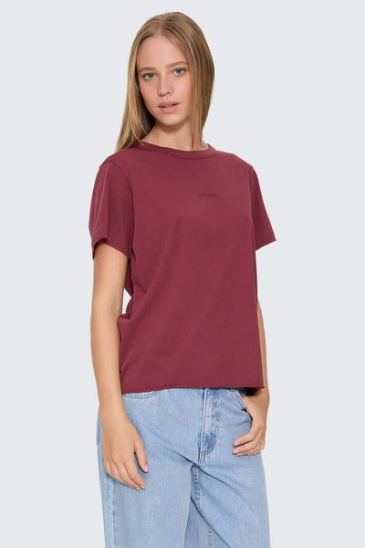 THRILLS - MINIMAL THRILLS RELAXED TEE - NEW MAROON - PERTH BOUTIQUE - AUSTRALIAN BOUTIQUE - WA BOUTIQUE - INTERNATIONAL SHIPPING - USA SHIPPING - PERTH STORES - PERTH STORE - AUSTRALIA - WA - WESTER AUSTRALIA - WOMENS FASHION - FASHION - CLOTHING - WA STOCKIST - PERTH STOCKIST - AUSTRALIAN STOCKIST - STOCKIST