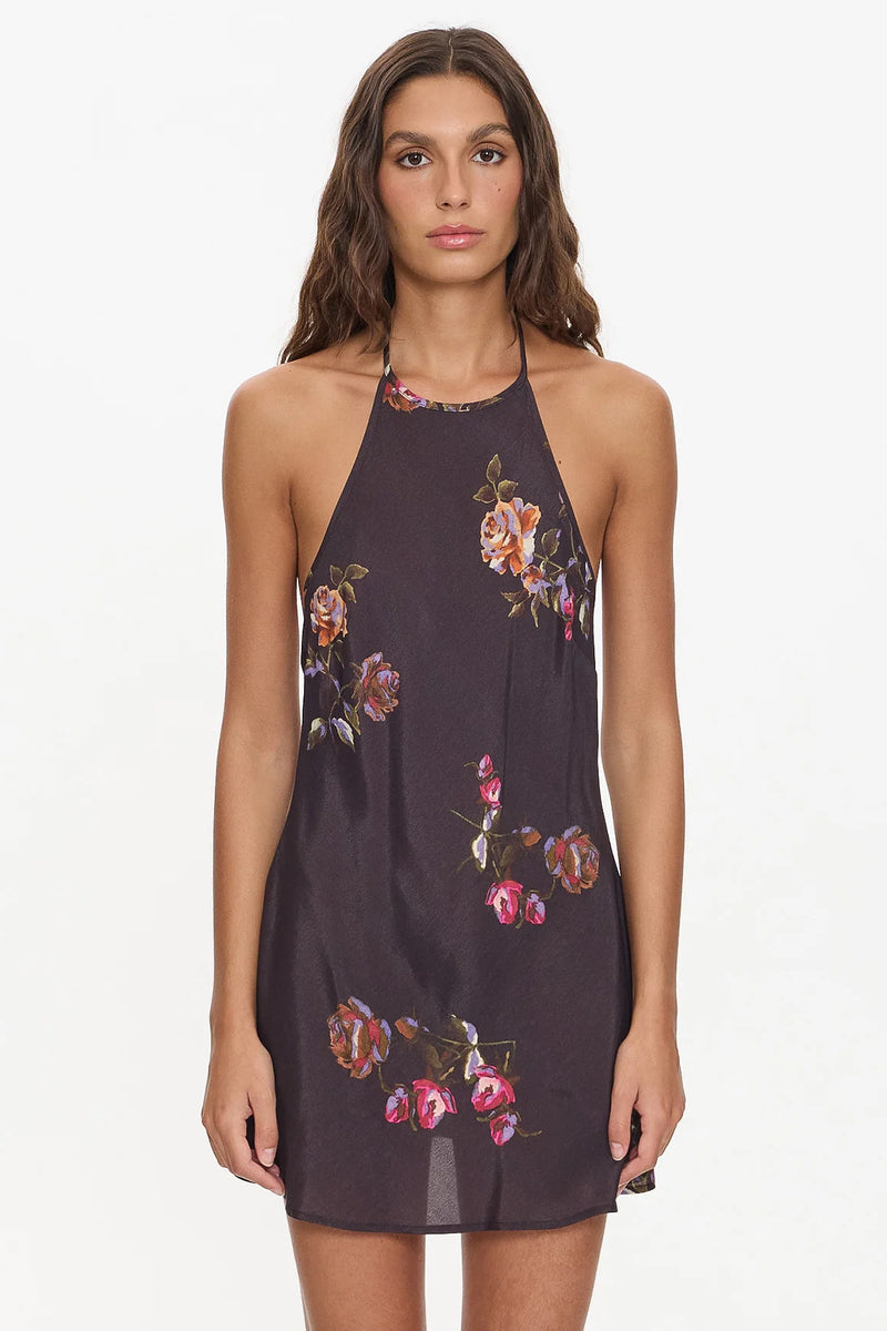 SHOP THRILLS - NATURAL SPIRIT BIAS HALTER MINI DRESS - ACORN – Chachi
