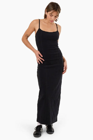 THRILLS - RIB SEAM DRESS - BLACK - PERTH STOCKIST - AUSTRALIAN STOCKIST - WA STOCKIST - AUSTRALIA STOCKIST - AUS STOCKIST - PERTH BOUTIQUE - WA BOUTIQUE - AUS BOUTIQUE - AUSTRALIA BOUTIQUE