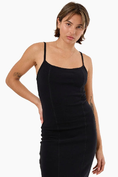THRILLS - RIB SEAM DRESS - BLACK - PERTH STOCKIST - AUSTRALIAN STOCKIST - WA STOCKIST - AUSTRALIA STOCKIST - AUS STOCKIST - PERTH BOUTIQUE - WA BOUTIQUE - AUS BOUTIQUE - AUSTRALIA BOUTIQUE