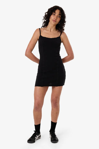 THRILLS - RIB SEAM MINI DRESS - BLACK - PERTH STOCKIST - AUSTRALIAN STOCKIST - WA STOCKIST - AUSTRALIA STOCKIST - AUS STOCKIST - PERTH BOUTIQUE - WA BOUTIQUE - AUS BOUTIQUE - AUSTRALIA BOUTIQUE 