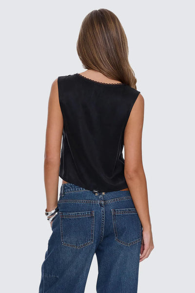 THRILLS - SAIGE TIE FRONT TOP - BLACK