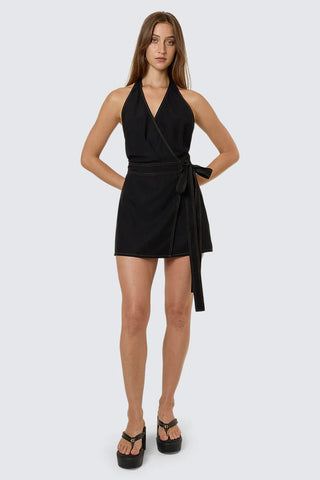 THRILLS - SKYE HALTER MINI DRESS - BLACK - PERTH BOUTIQUE - AUSTRALIAN BOUTIQUE - WA BOUTIQUE - INTERNATIONAL SHIPPING - USA SHIPPING - PERTH STORES - PERTH STORE - AUSTRALIA - WA - WESTER AUSTRALIA - WOMENS FASHION - FASHION - CLOTHING - WA STOCKIST - PERTH STOCKIST - AUSTRALIAN STOCKIST - STOCKIST