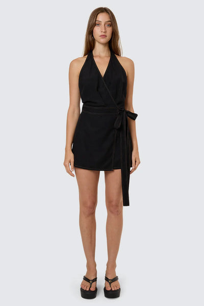 THRILLS - SKYE HALTER MINI DRESS - BLACK - PERTH BOUTIQUE - AUSTRALIAN BOUTIQUE - WA BOUTIQUE - INTERNATIONAL SHIPPING - USA SHIPPING - PERTH STORES - PERTH STORE - AUSTRALIA - WA - WESTER AUSTRALIA - WOMENS FASHION - FASHION - CLOTHING - WA STOCKIST - PERTH STOCKIST - AUSTRALIAN STOCKIST - STOCKIST