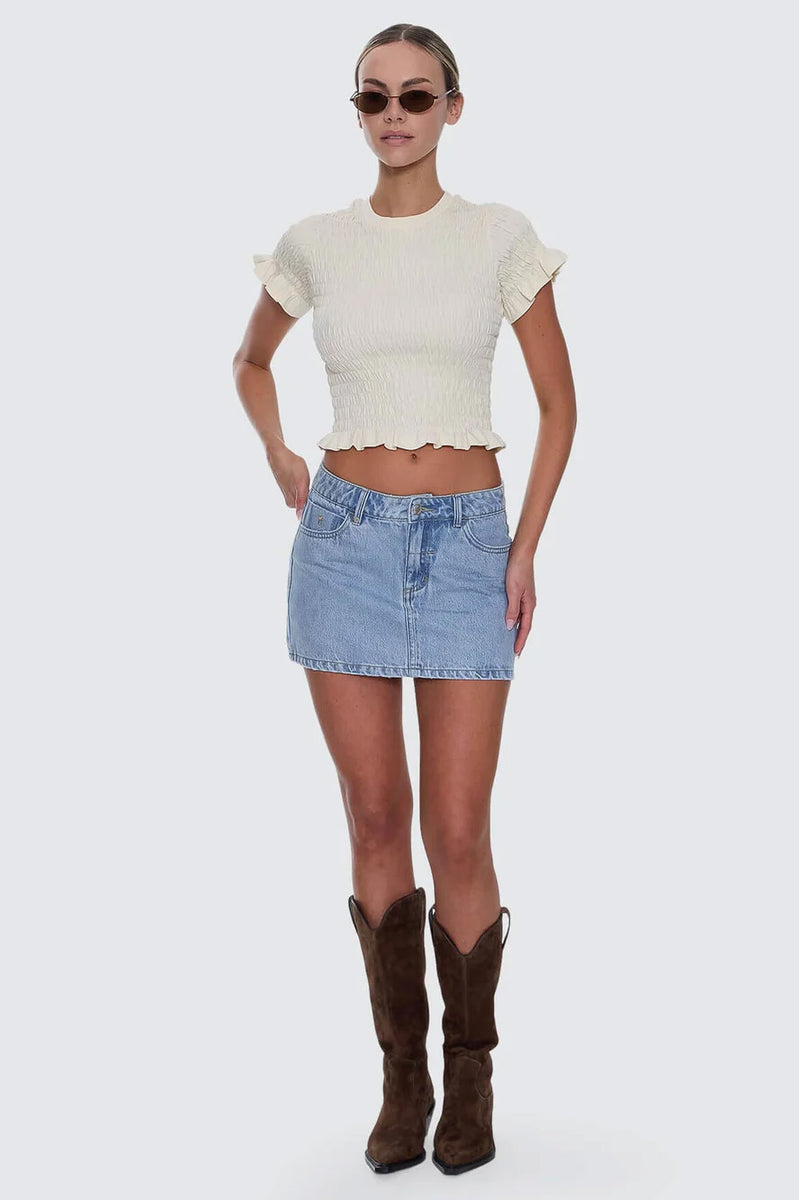 SHOP THRILLS - SOPHIE MID RISE MINI SKIRT - AGELESS BLUE – Chachi