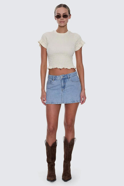 THRILLS - SOPHIE MID RISE MINI SKIRT - AGELESS BLUE