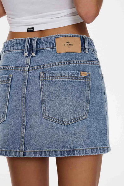 THRILLS - SOPHIE MID RISE MINI SKIRT - RUSTIC FADE - PERTH BOUTIQUE - AUSTRALIAN BOUTIQUE - WA BOUTIQUE - INTERNATIONAL SHIPPING - USA SHIPPING - PERTH STORES - PERTH STORE - AUSTRALIA - WA - WESTER AUSTRALIA - WOMENS FASHION - FASHION - CLOTHING - WA STOCKIST - PERTH STOCKIST - AUSTRALIAN STOCKIST - STOCKIST