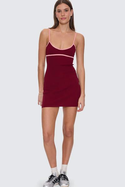 THRILLS - VIVID DREAMS KNIT MINI DRESS - POMEGRANATE
