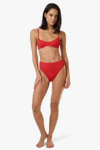 THRILLS - ZINNIA 90S HIGH CUT BIKINI BOTTOM - FLAME RED 