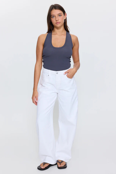 SHOP THRILLS SLOANE LOW RISE BARREL JEANS IN WHITEOUT ONLINE