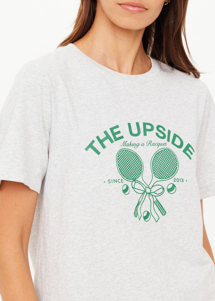 THE UPSIDE - RACQUET CASEY TEE - GREY MARLE