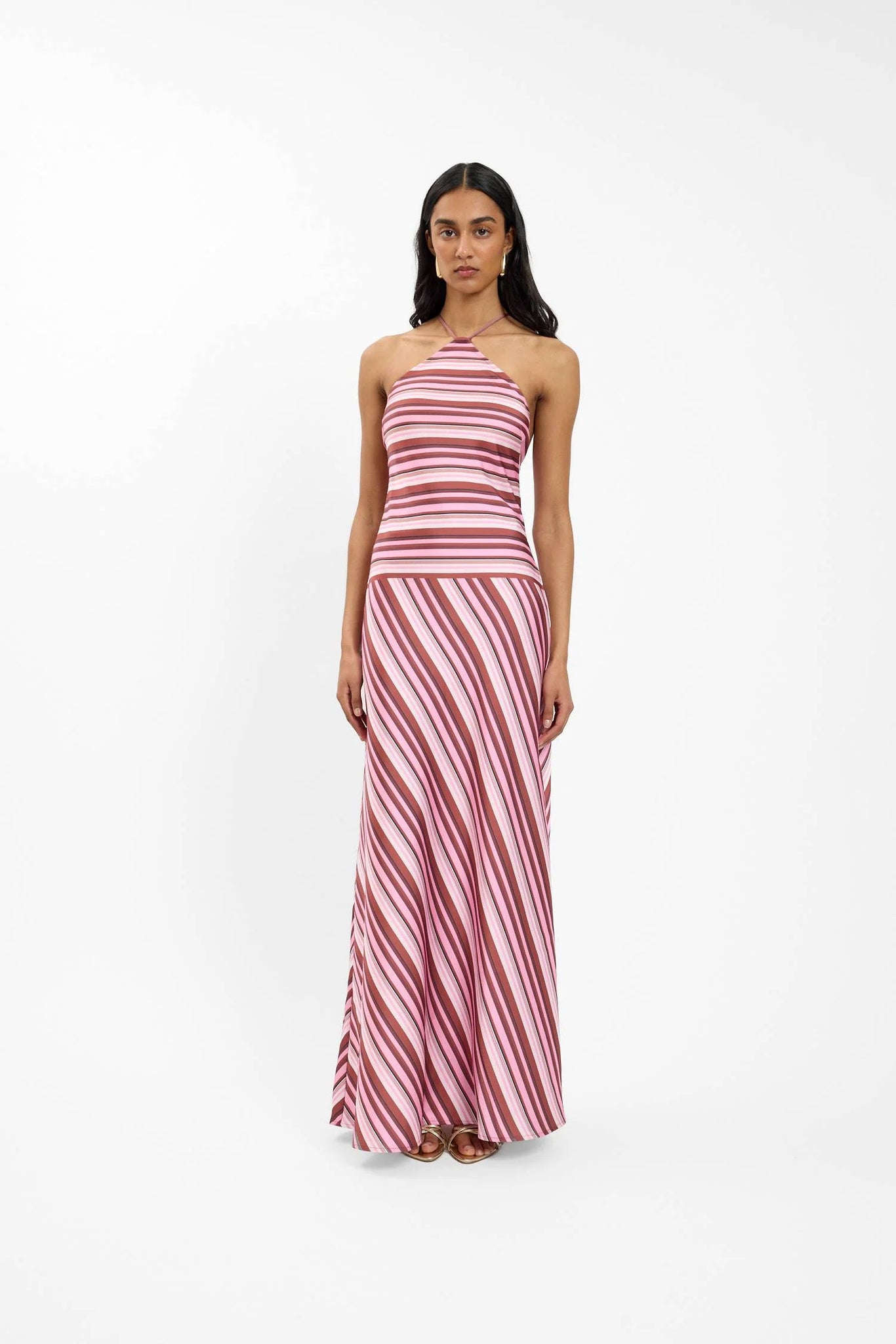 WITH HARPER LU - HALTER MAXI DRESS - MAGENTA STRIPE - PERTH BOUTIQUE - AUSTRALIAN BOUTIQUE - WA BOUTIQUE - INTERNATIONAL SHIPPING - USA SHIPPING - PERTH STORES - PERTH STORE - AUSTRALIA - WA - WESTER AUSTRALIA - WOMENS FASHION - FASHION - CLOTHING - WA STOCKIST - PERTH STOCKIST - AUSTRALIAN STOCKIST - STOCKIST