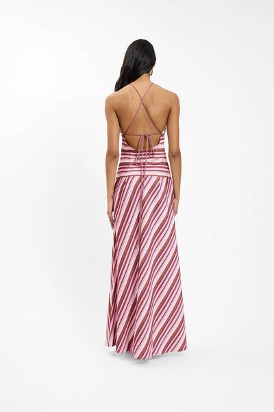 WITH HARPER LU - HALTER MAXI DRESS - MAGENTA STRIPE - PERTH BOUTIQUE - AUSTRALIAN BOUTIQUE - WA BOUTIQUE - INTERNATIONAL SHIPPING - USA SHIPPING - PERTH STORES - PERTH STORE - AUSTRALIA - WA - WESTER AUSTRALIA - WOMENS FASHION - FASHION - CLOTHING - WA STOCKIST - PERTH STOCKIST - AUSTRALIAN STOCKIST - STOCKIST