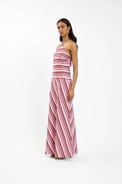 WITH HARPER LU - HALTER MAXI DRESS - MAGENTA STRIPE - PERTH BOUTIQUE - AUSTRALIAN BOUTIQUE - WA BOUTIQUE - INTERNATIONAL SHIPPING - USA SHIPPING - PERTH STORES - PERTH STORE - AUSTRALIA - WA - WESTER AUSTRALIA - WOMENS FASHION - FASHION - CLOTHING - WA STOCKIST - PERTH STOCKIST - AUSTRALIAN STOCKIST - STOCKIST