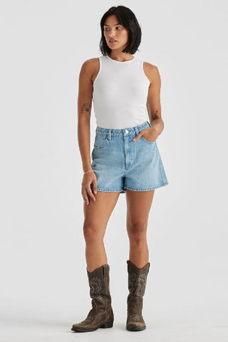 WRANGLER - HI BELLS SLIM SHORT - GROOVE BLUE - PERTH STOCKIST - AUSTRALIAN STOCKIST - WA STOCKIST - AUSTRALIA STOCKIST - AUS STOCKIST - PERTH BOUTIQUE - WA BOUTIQUE - AUS BOUTIQUE - AUSTRALIA BOUTIQUE