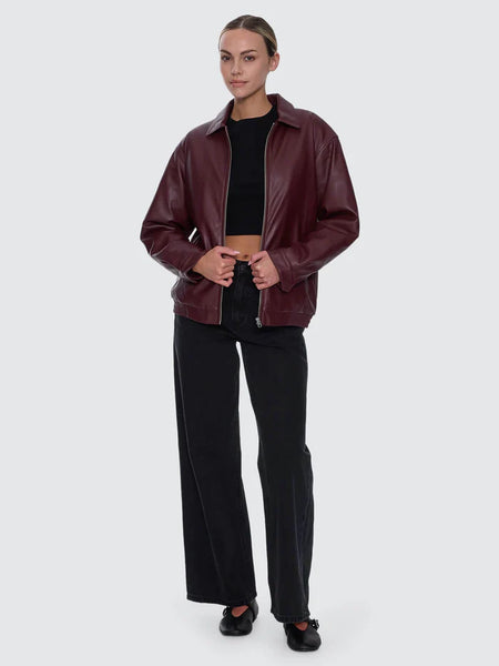 THRILLS - ELKA LEATHER JACKET - NEW MAROON - PERTH BOUTIQUE - AUSTRALIAN BOUTIQUE - WA BOUTIQUE - INTERNATIONAL SHIPPING - USA SHIPPING - PERTH STORES - PERTH STORE - AUSTRALIA - WA - WESTER AUSTRALIA - WOMENS FASHION - FASHION - CLOTHING - JEWELLERY - INSTORE - CLICK AND COLLECT - EXPRESS SHIPPING - LOCAL - WA STOCKIST - PERTH STOCKIST - AUSTRALIAN STOCKIST - STOCKIST