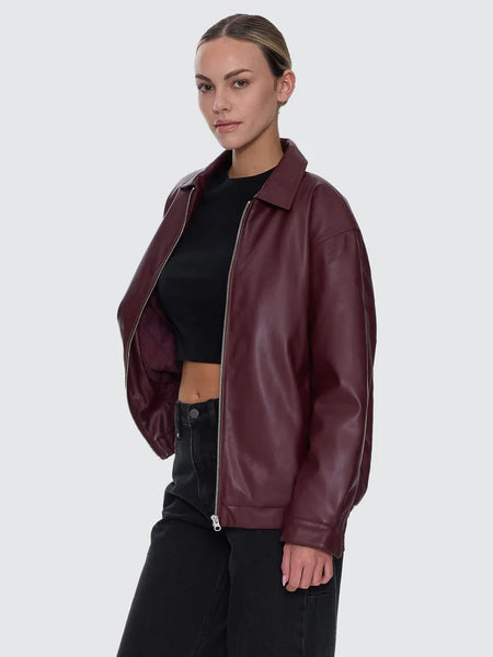 THRILLS - ELKA LEATHER JACKET - NEW MAROON - PERTH BOUTIQUE - AUSTRALIAN BOUTIQUE - WA BOUTIQUE - INTERNATIONAL SHIPPING - USA SHIPPING - PERTH STORES - PERTH STORE - AUSTRALIA - WA - WESTER AUSTRALIA - WOMENS FASHION - FASHION - CLOTHING - JEWELLERY - INSTORE - CLICK AND COLLECT - EXPRESS SHIPPING - LOCAL - WA STOCKIST - PERTH STOCKIST - AUSTRALIAN STOCKIST - STOCKIST
