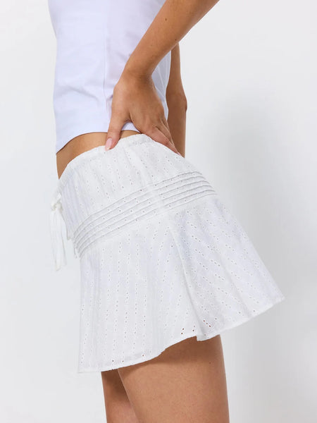 THRILLS - JUNO BRODERIE ANGLAISE MINI SKIRT - WHITE