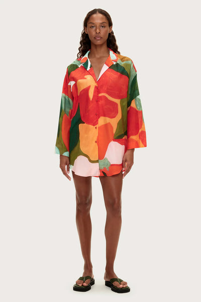  ZULU & ZEPHYR - COTTON SILK SHIRT - RED FLORAL - PERTH BOUTIQUE - AUSTRALIAN BOUTIQUE - WA BOUTIQUE - INTERNATIONAL SHIPPING - USA SHIPPING - PERTH STORES - PERTH STORE - AUSTRALIA - WA - WESTER AUSTRALIA - WOMENS FASHION - FASHION - CLOTHING - WA STOCKIST - PERTH STOCKIST - AUSTRALIAN STOCKIST - STOCKIST