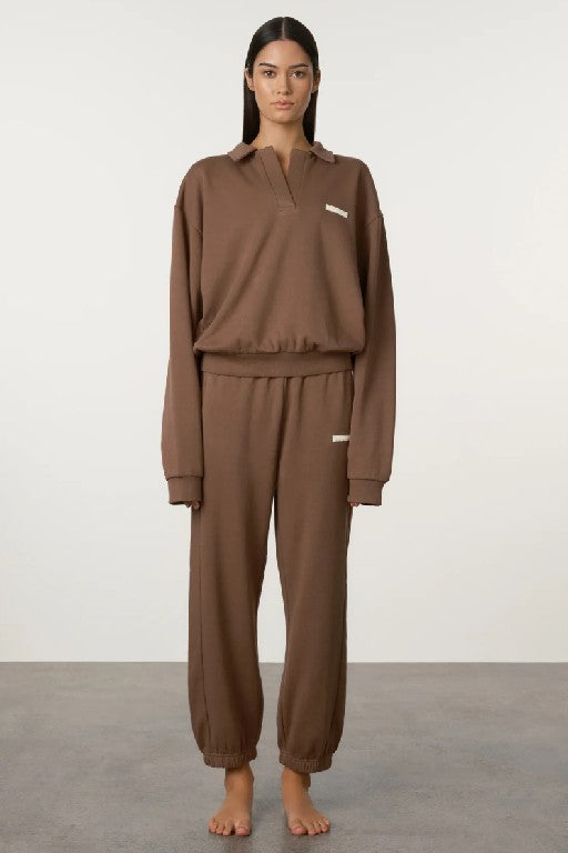 ZULU & ZEPHYR - CUFFED SPORT SWEATPANT - CAROB- BOUTIQUE - WA BOUTIQUE - PERTH STOCKIST - AUSTRALIAN STOCKIST - NO TARAF - INTERNATIONAL SHIPPING - EXPRESS SHIPPING - STOCKIST