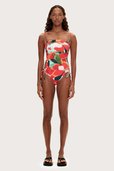 ZULU & ZEPHYR - GATHERED ONE PIECE - RED FLORAL - PERTH BOUTIQUE - AUSTRALIAN BOUTIQUE - WA BOUTIQUE - INTERNATIONAL SHIPPING - USA SHIPPING - PERTH STORES - PERTH STORE - AUSTRALIA - WA - WESTER AUSTRALIA - WOMENS FASHION - FASHION - CLOTHING - WA STOCKIST - PERTH STOCKIST - AUSTRALIAN STOCKIST - STOCKIST