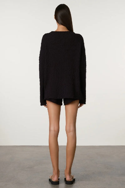 ZULU & ZEPHYR - KNIT JUMPER - KNIT SHORT - BLACK BOUCLE - PERTH BOUTIQUE - AUSTRALIAN BOUTIQUE - WA BOUTIQUE - INTERNATIONAL SHIPPING - USA SHIPPING - PERTH STORES - PERTH STORE - AUSTRALIA - WA - WESTER AUSTRALIA - WOMENS FASHION - FASHION - CLOTHING - WA STOCKIST - PERTH STOCKIST - AUSTRALIAN STOCKIST - STOCKIST
