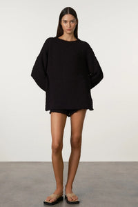 ZULU & ZEPHYR - KNIT JUMPER - KNIT SHORT - BLACK BOUCLE - PERTH BOUTIQUE - AUSTRALIAN BOUTIQUE - WA BOUTIQUE - INTERNATIONAL SHIPPING - USA SHIPPING - PERTH STORES - PERTH STORE - AUSTRALIA - WA - WESTER AUSTRALIA - WOMENS FASHION - FASHION - CLOTHING - WA STOCKIST - PERTH STOCKIST - AUSTRALIAN STOCKIST - STOCKIST