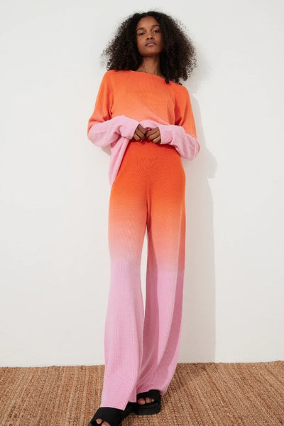 ZULU & ZEPHYR - PINK OMBRE MERINO BLEND KNIT PANT