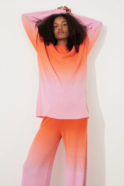 ZULU & ZEPHYR - PINK OMBRE MERINO BLEND KNIT PANT