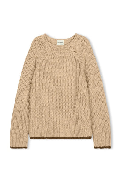 ZULU & ZEPHYR - SAND CONTRAST RIB KNIT JUMPER