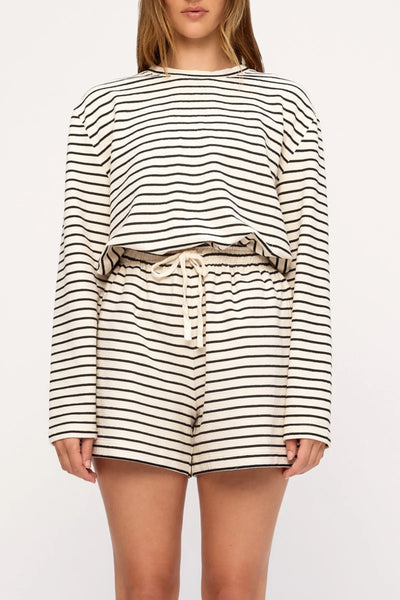 SHOP ZULU &amp; ZEPHYR JERSEY SPORT SHORT IN BLACK STRIPE ONLINE