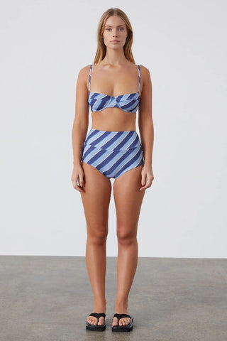 ZULU & ZEPHYR - HORIZON STRIPE TEXTURED BALCONETTE BRA CUP - PERTH STOCKIST