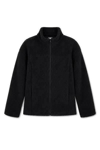 SHOP ZULU & ZEPHYR SHERPA JACKET IN BLACK ONLINE