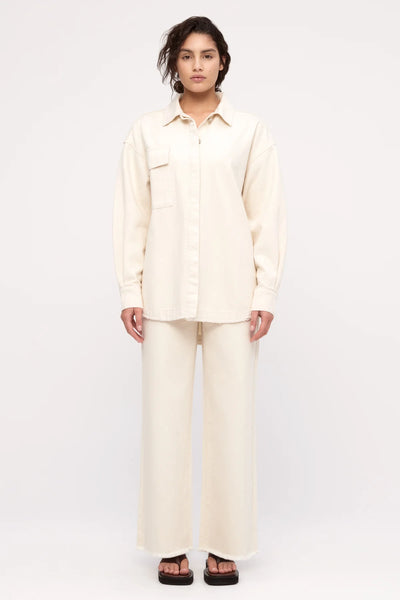 SHOP ZULU &amp; ZEPHYR ORGANIC DENIM SHIRT JACKET IN COCONUT ONLINE
