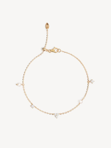 BY CHARLOTTE 18k Gold Vermeil Moonlit Bloom Pearl Bracelet