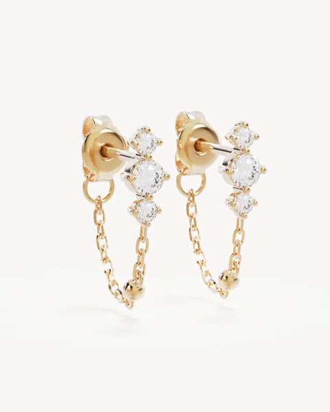 SHOP BY CHARLOTTE IN THE STARS CHAIN HUGGIE EARRINGS IN GOLD ONLINE