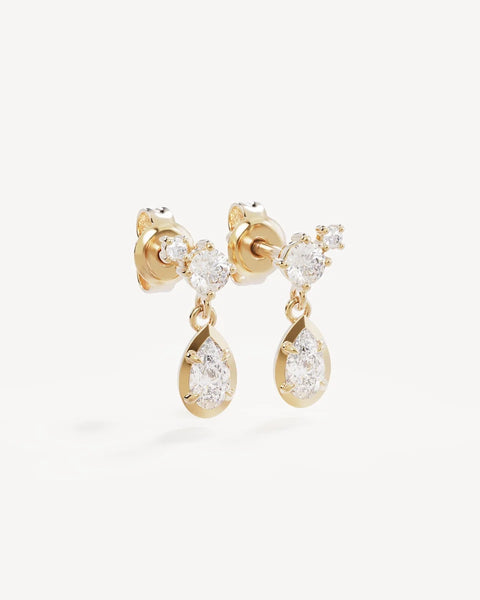 SHOP BY CHARLOTTE QUIET RADIANCE DROP STUD EARRINGS IN GOLD ONLINE
