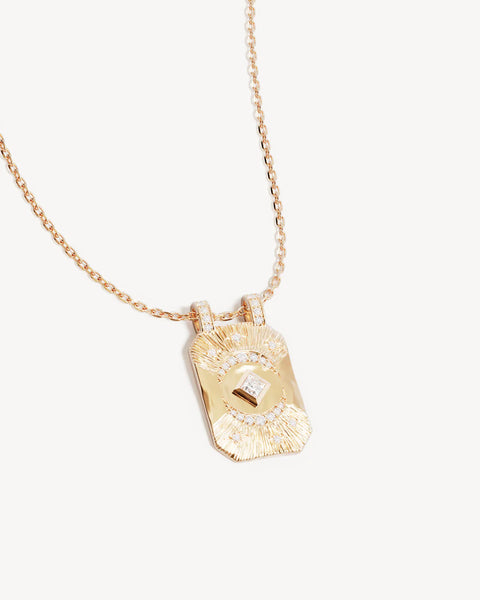 18k gold plated necklace engraved with "You are my moon and stars.