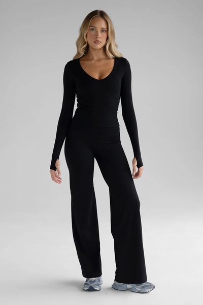SHOP LEELO SCULPT WIDE LEG PANTS IN BLACK ONLINE