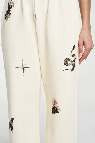 A close-up of the Vanilla-toned cotton-blend fabric, highlighting the smooth outer surface and the cozy, brushed fleece interior.