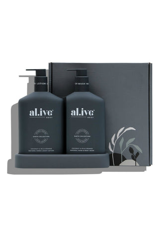 AL.IVE WASH LOTION DUO TRAY COCONUT AND WILD ORANGE