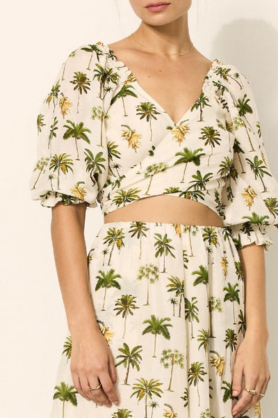 KIVARI - SOLANA TIE FRONT CROP TOP