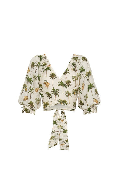 KIVARI - SOLANA TIE FRONT CROP TOP