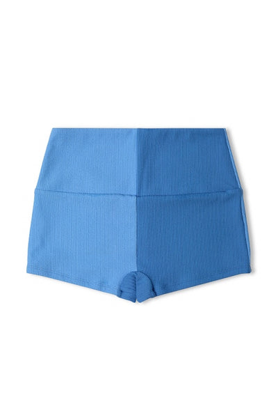 ZULU & ZEPHYR - BLUE TWO TONE CRINKLE BOY SHORT